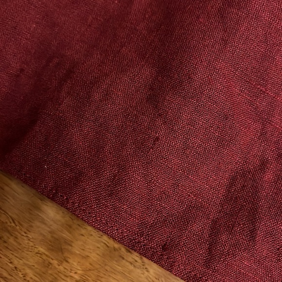 Burgundy Maxi Linen Dress - Picture 9 of 12